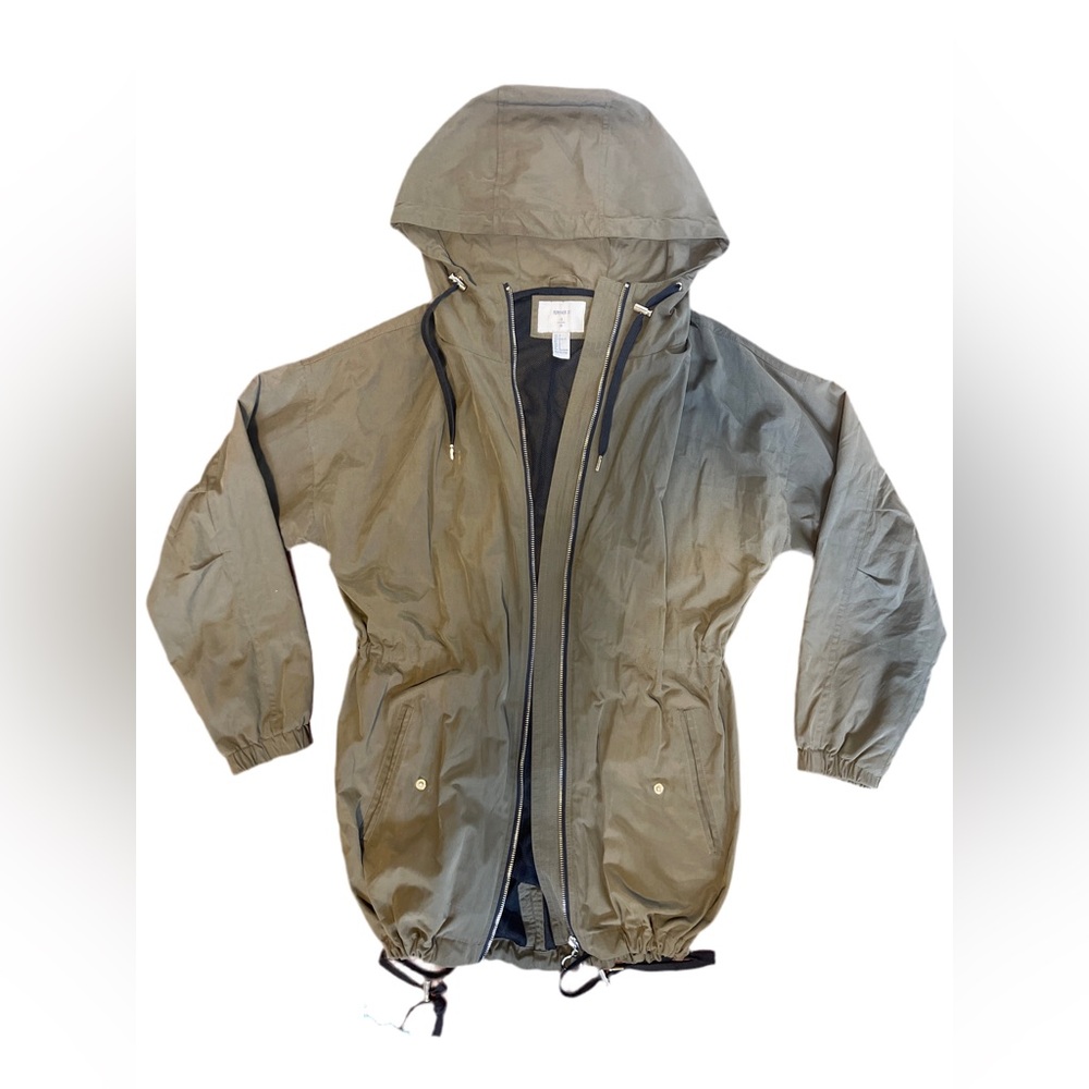 Forever 21 Olive Hooded Windbreaker Jacket